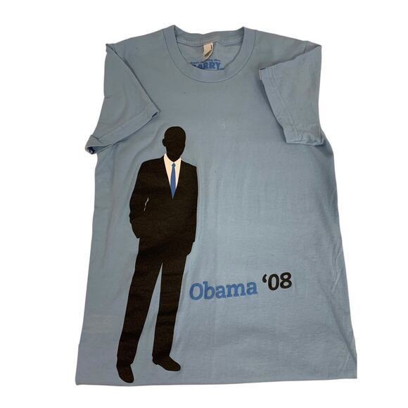 Small There is Something About Barry Obama 08 Tshirt Womens Blue - Picture 2 of 8